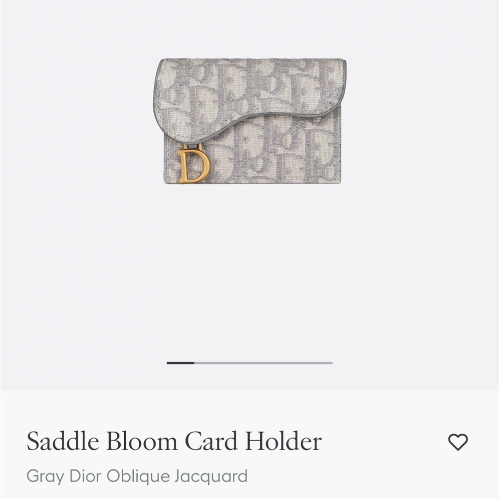 Dior Gray Oblique Saddle Card Holder